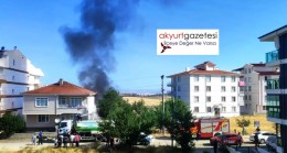 Garajda ki araç yanarak kullanılmaz hale geldi